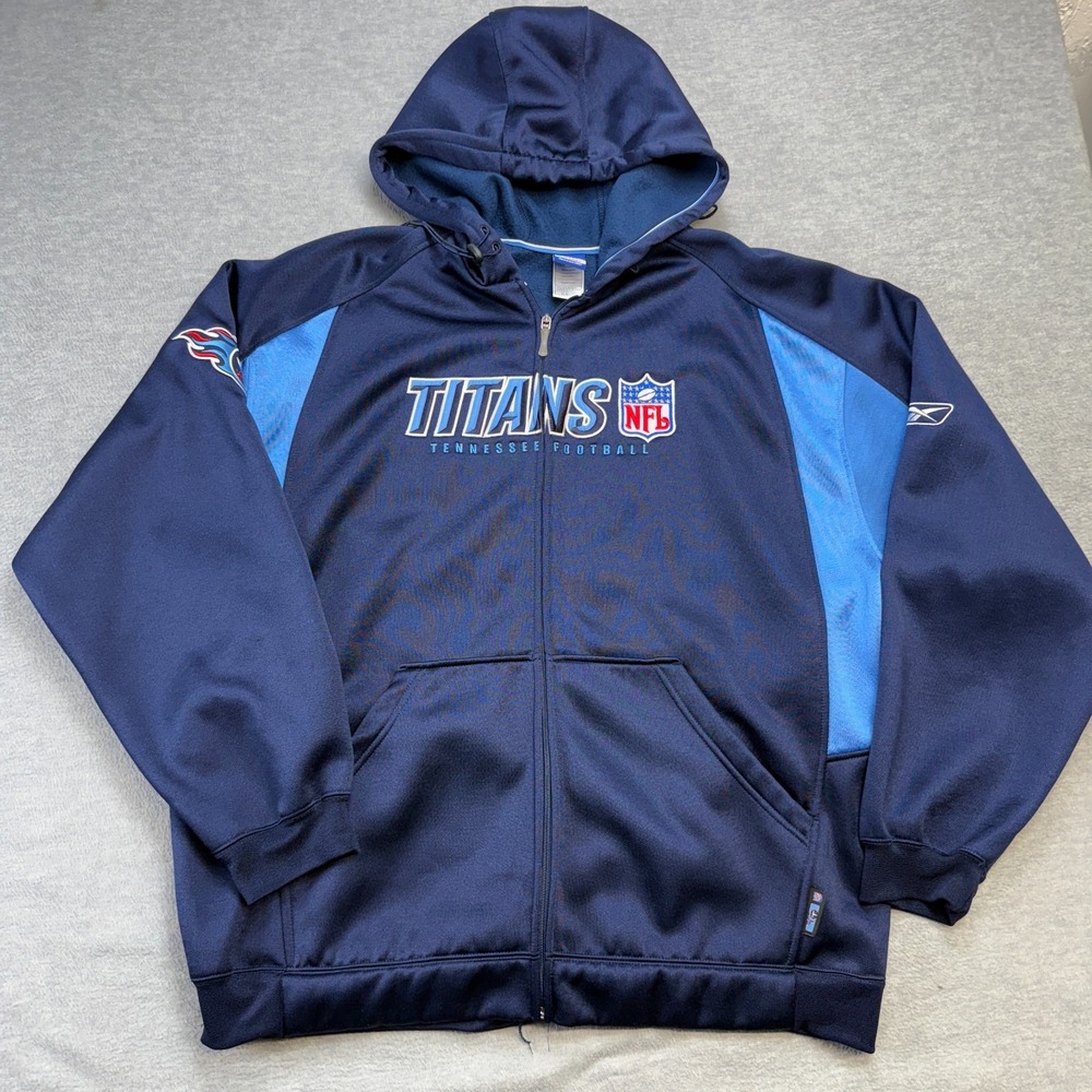 VTG Y2K Tennessee Titans‎ Sweatshirt Mens XL Full Zip Jacket Heavyweight Reebok